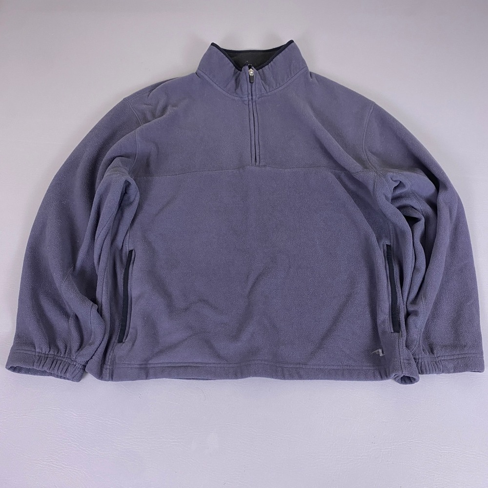 Athletic Works Fleece 1/4 Zip Pullover Stone Men's Size‎ Large Gray Quarter Zip